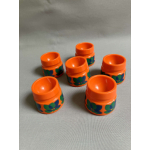 Zes vintage eierdopjes